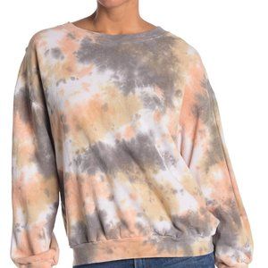 LUSH Tie-dye Pullover Sweatshirt In Coral Yell Tie Dye
